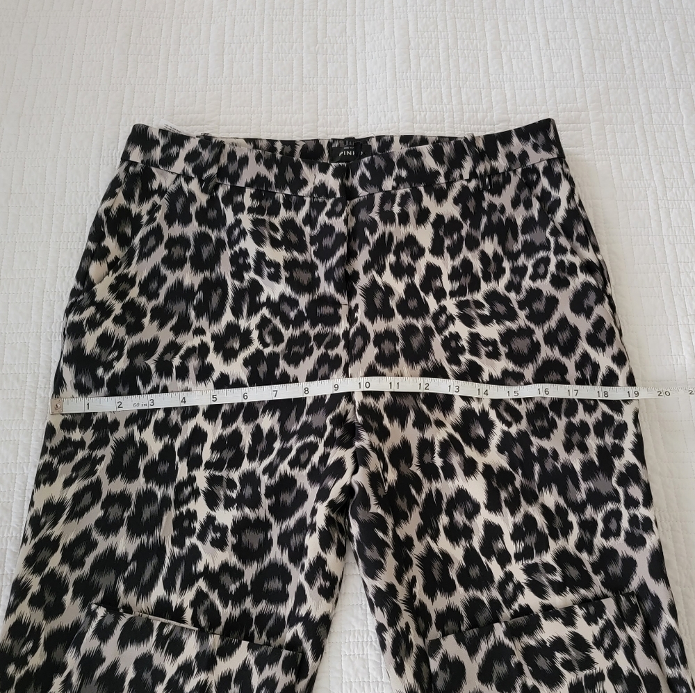 Pinko Women Black Leopard Print Pants - Picture 13 of 15